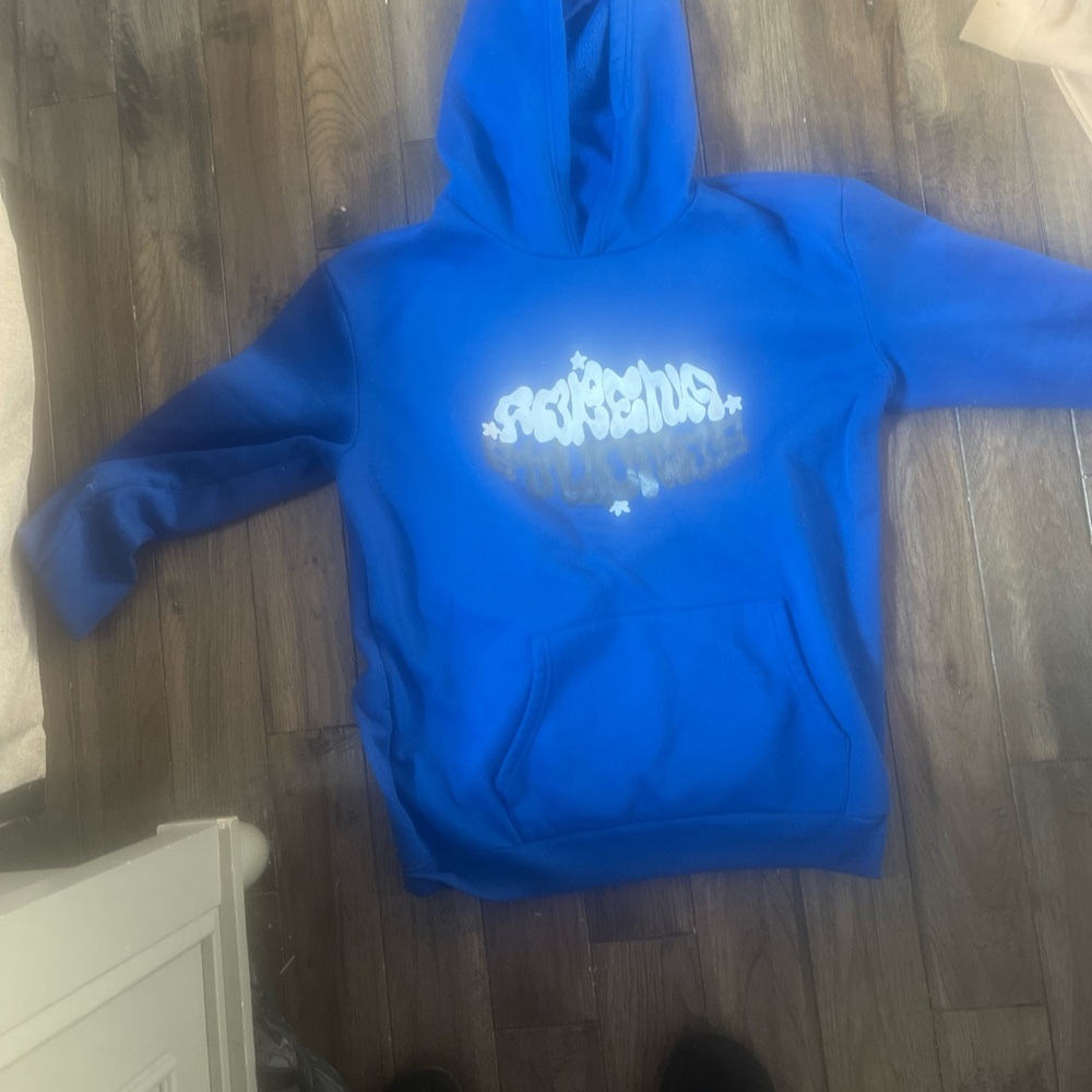 SHEIN Blue Hoodie with White Graphic